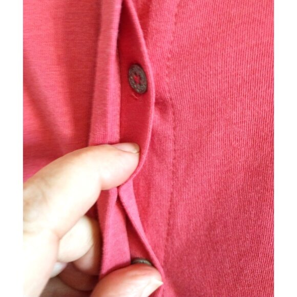 J. Jill Tunic Top Button Up Cotton Modal Knit Gathered Back Waist Hot Pink - XL - Picture 4 of 9